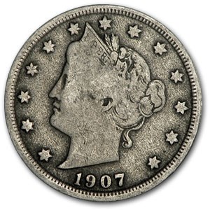 1907 Liberty Head V Nickel Good+ 1907 Liberty Head V Nickel Good+